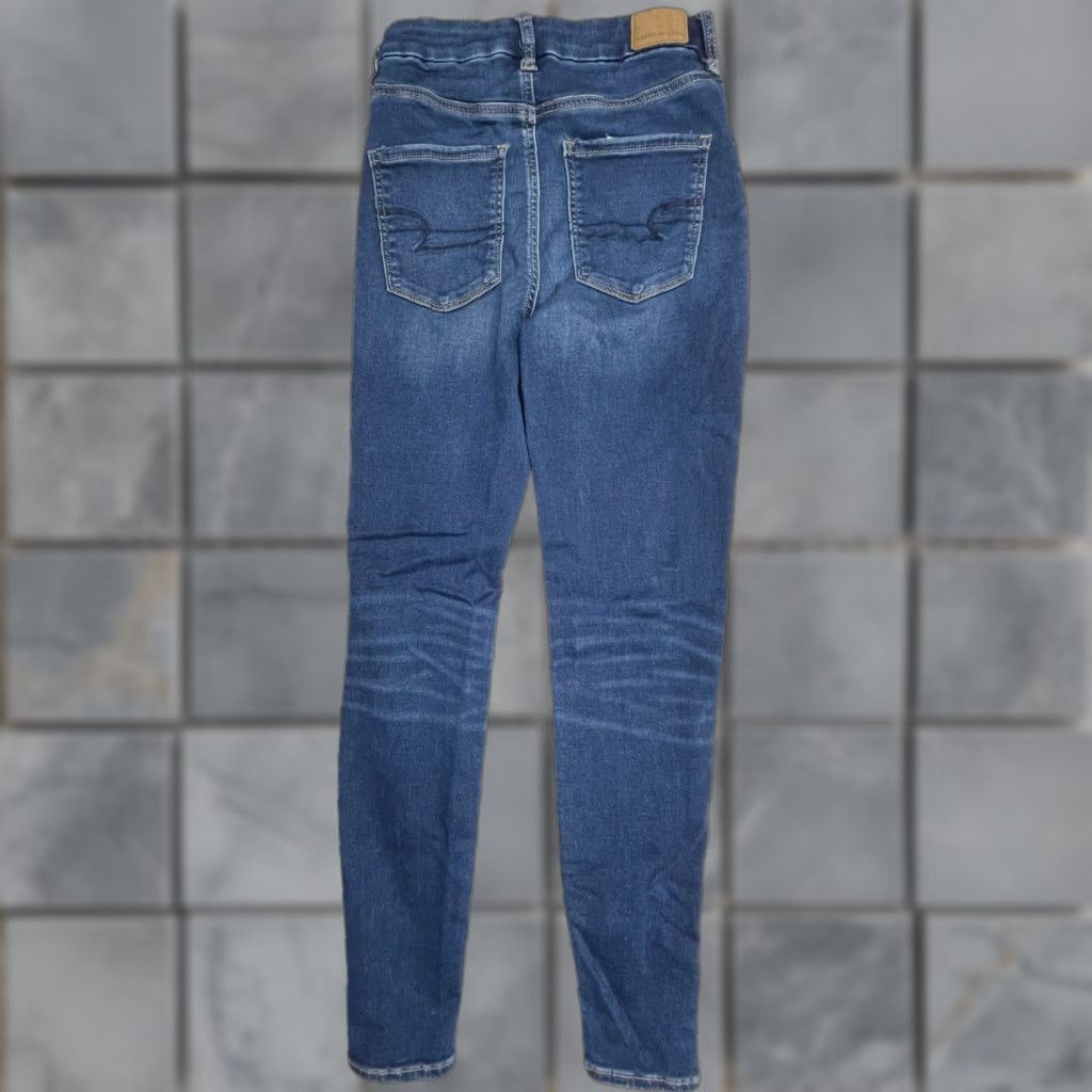 American Eagle Outfitters American Eagle Outfitters Jeans Women 2 Skinny Distressed Denim 5-Pocket Belt Loops Zip Fly Dark Blue Stretch Modern Grunge Streetwear Womens Size 26" / US 2 / IT 38 - 1 Thumbnail