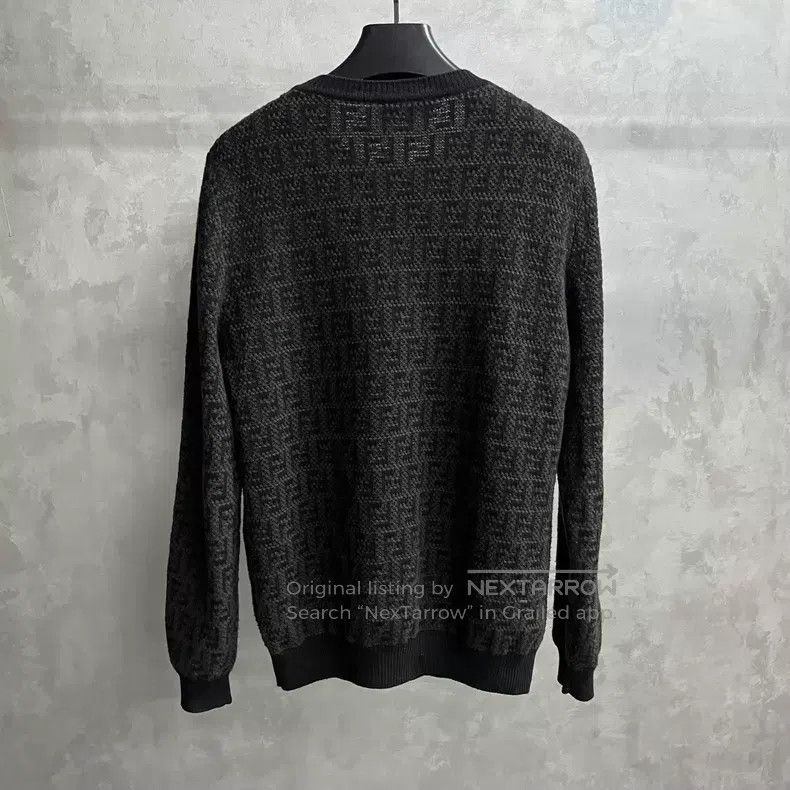 Fendi Fendi Brown Logo Embroidered Round Neck Long Sleeve Knit T Size US M / EU 48-50 / 2 - 2 Thumbnail