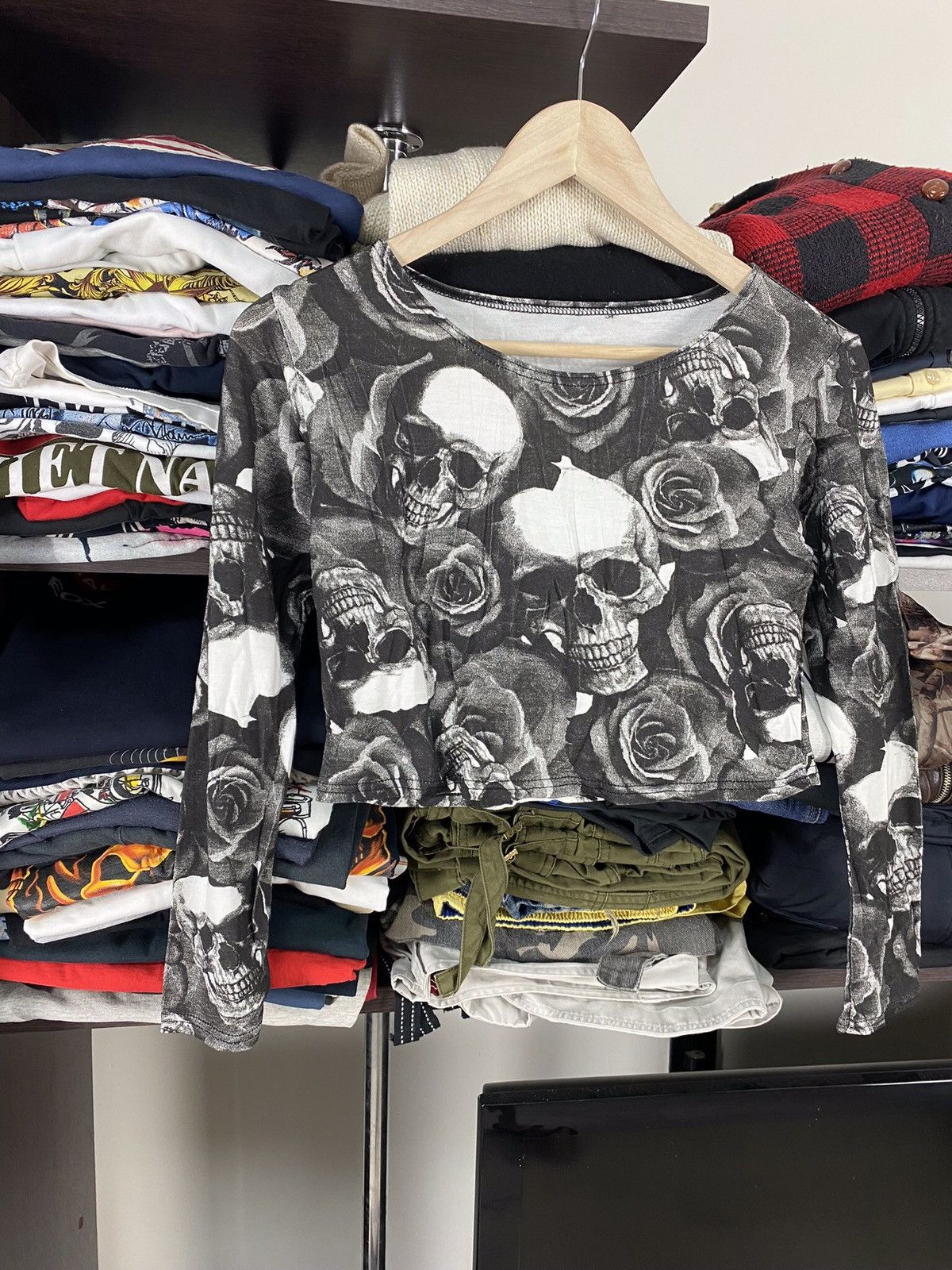 20471120 × Hysteric Glamour × Le Grande Bleu (L.G.B.) Mesh Top Skull Style Transparent Long Sleeve Size US S / EU 44-46 / 1 - 2 Thumbnail