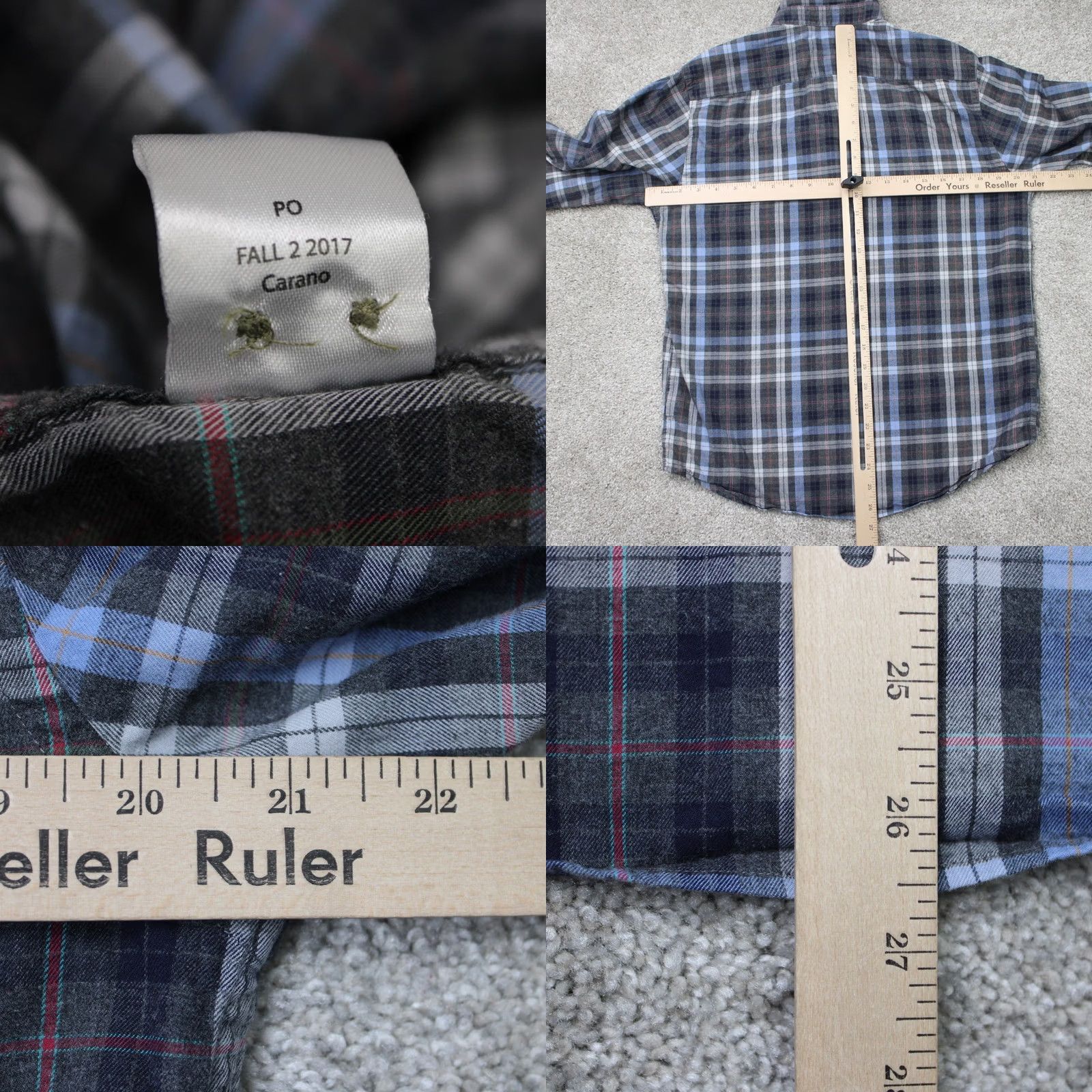 UNTUCKit UNTUCKit Shirt Mens Medium Gray/Blue Carano Slim Fit 100% Cotton Long Sleeve Button-Up Shirt Womens? Size US M / EU 48-50 / 2 - 8 Thumbnail