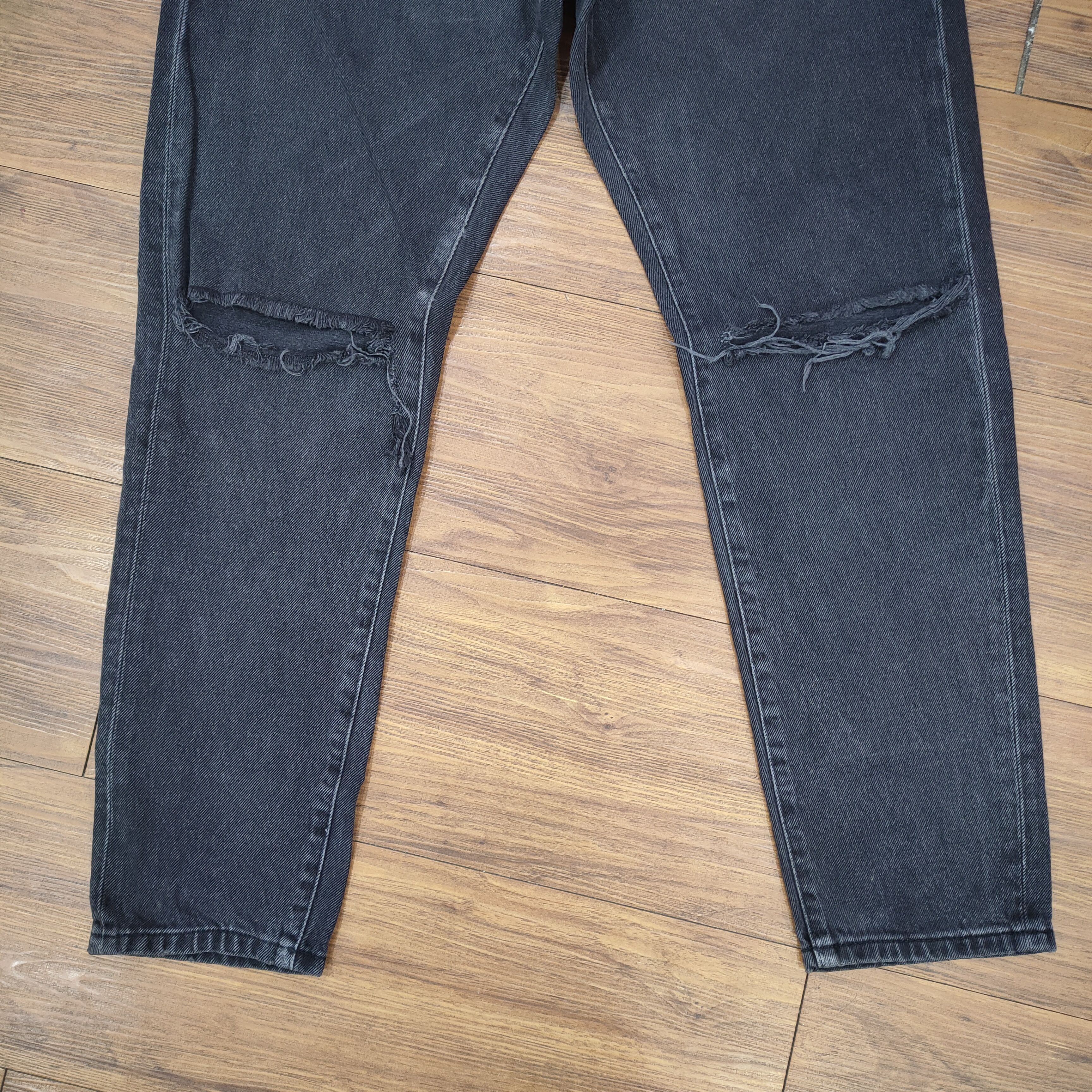 Bershka VINTAGE BERSHKA FADED BLACK RIPPED DENIM JEANS PANTS Size US 34 / EU 50 - 4 Thumbnail