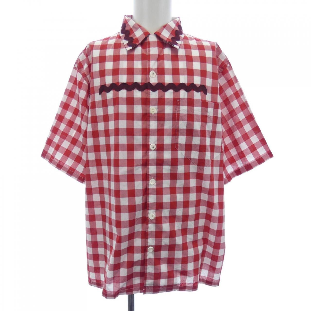 Prada Prada Prada S/S Shirt Cotton Tops UCS434S2311LTR DUTY FREE for USA Size ONE SIZE - 1 Thumbnail
