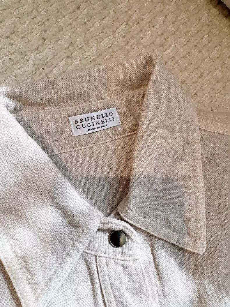 Brunello Cucinelli Brunello Cucinelli Pearl Decorated Shirt Collar Linen Maxi Size XXS / US 00 / IT 34 - 5 Thumbnail