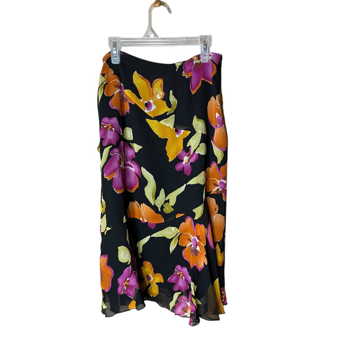 Jones New York Vintage Jones New York 100% Silk Skirt Layered Sequin Floral Size 26" / US 2 / IT 38 - 5 Thumbnail