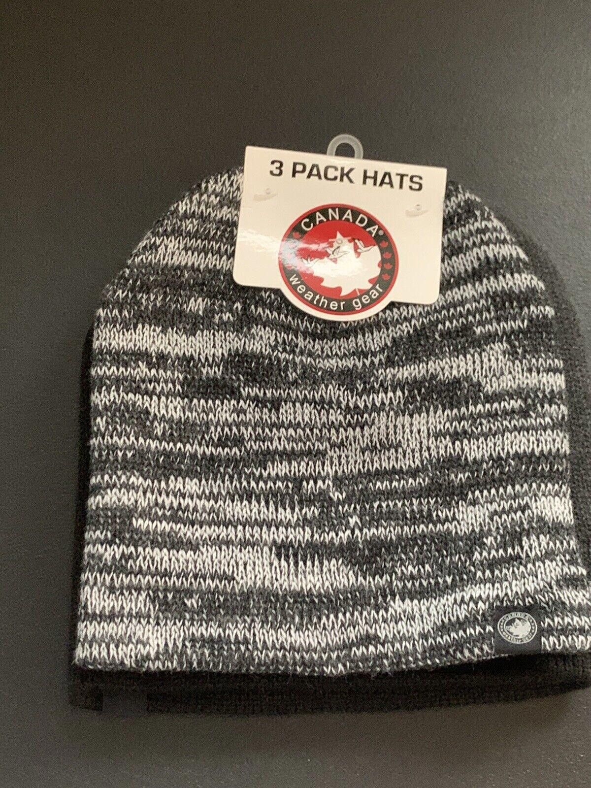 Designer Canada Weather Gear Men’s 3 Pack Beanies Hats Size ONE SIZE - 1 Thumbnail