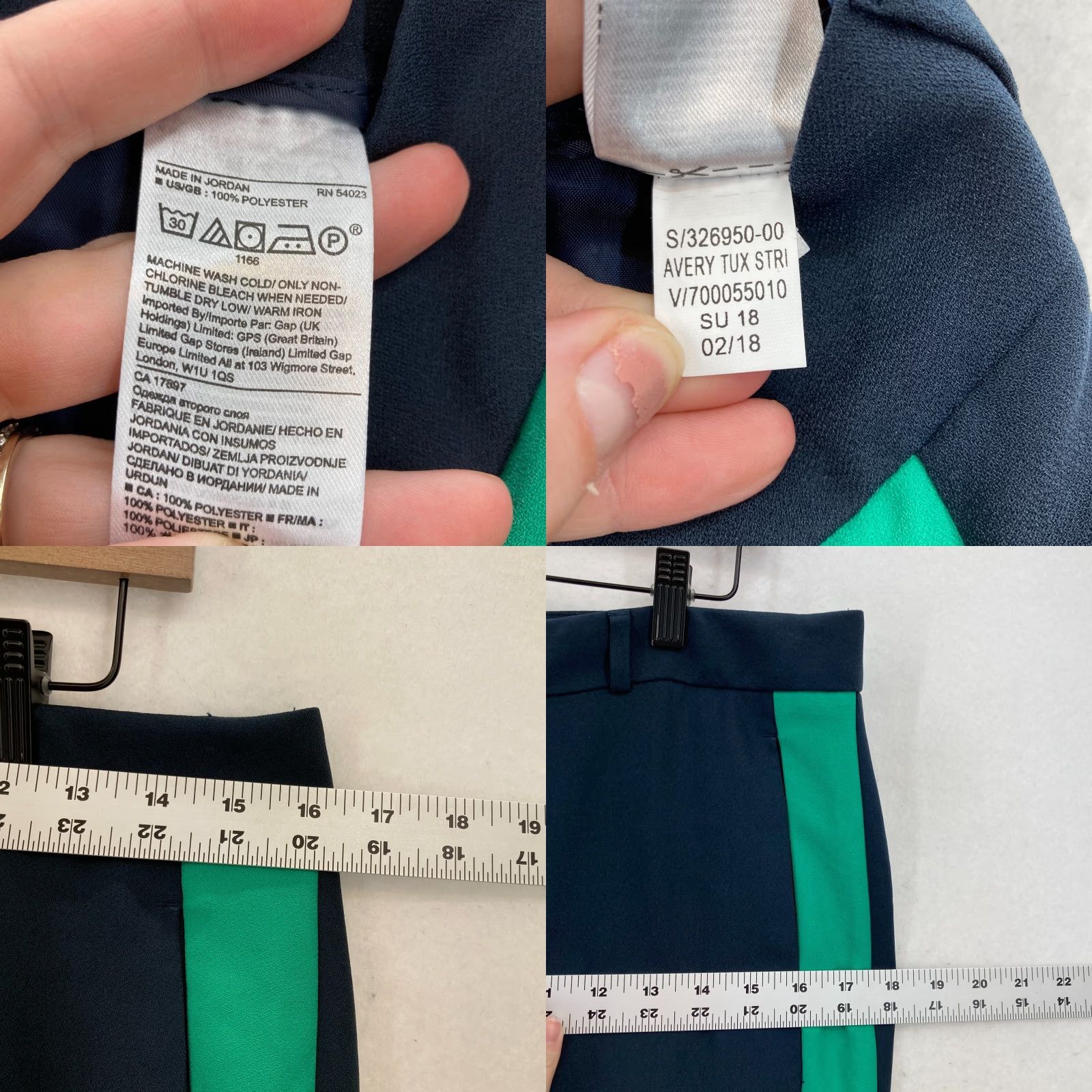 Banana Republic Banana Republic Avery Ankle Pants Women's 4 Navy Stripe Mid Rise NWT Pants Size 27" / US 4 / IT 40 - 8 Thumbnail