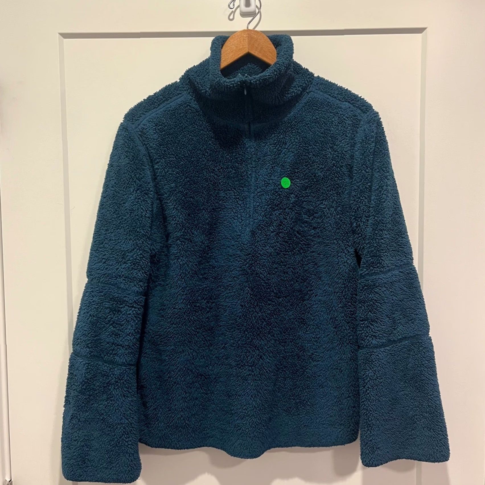 Athleta Athleta Womens Large Teal Blue Sherpa Fleece Quarter Zip Pullover Jacket L Size L / US 10 / IT 46 - 2 Thumbnail