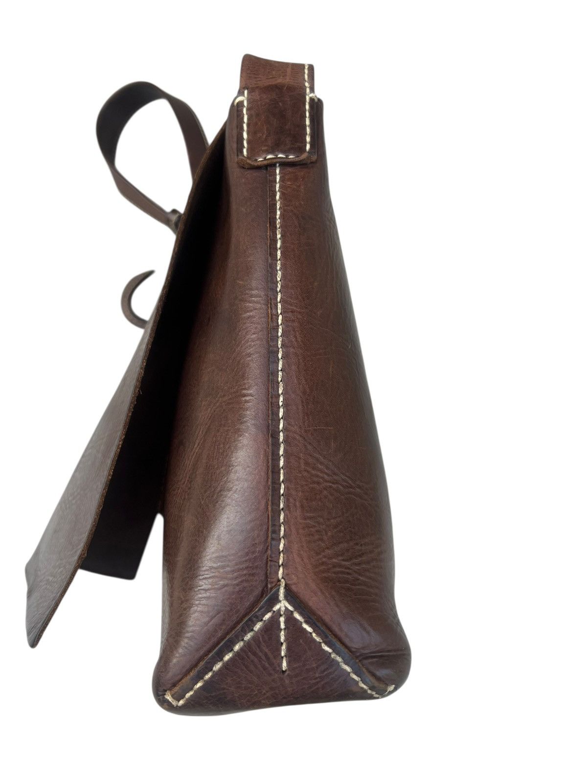 Leather Genten Japan Patina Solid Leather Messenger Bag Size ONE SIZE - 11 Thumbnail