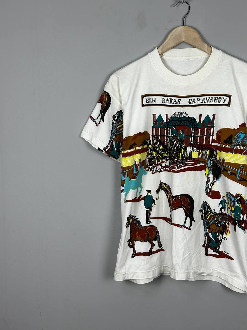 Vintage 90s Vintage Western AOP Singe Stitch T Shirt Boxy Fit Size US L / EU 52-54 / 3 - 2 Thumbnail
