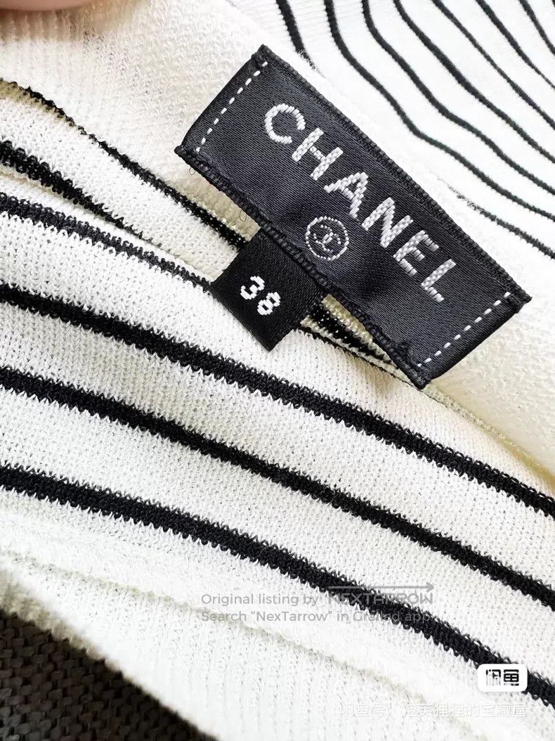 Chanel Chanel Pearl shoulder buckle knitted striped long sleeves Size XS / US 0-2 / IT 36-38 - 5 Thumbnail