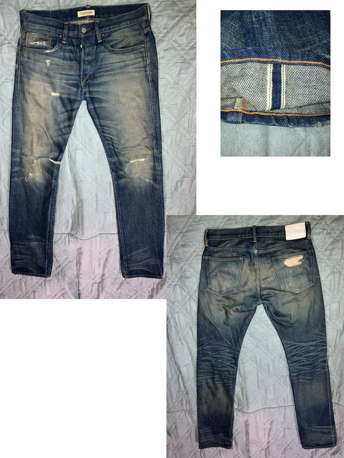 Ron Herman Selvedge Slim Cactus Repair Faded Distressed