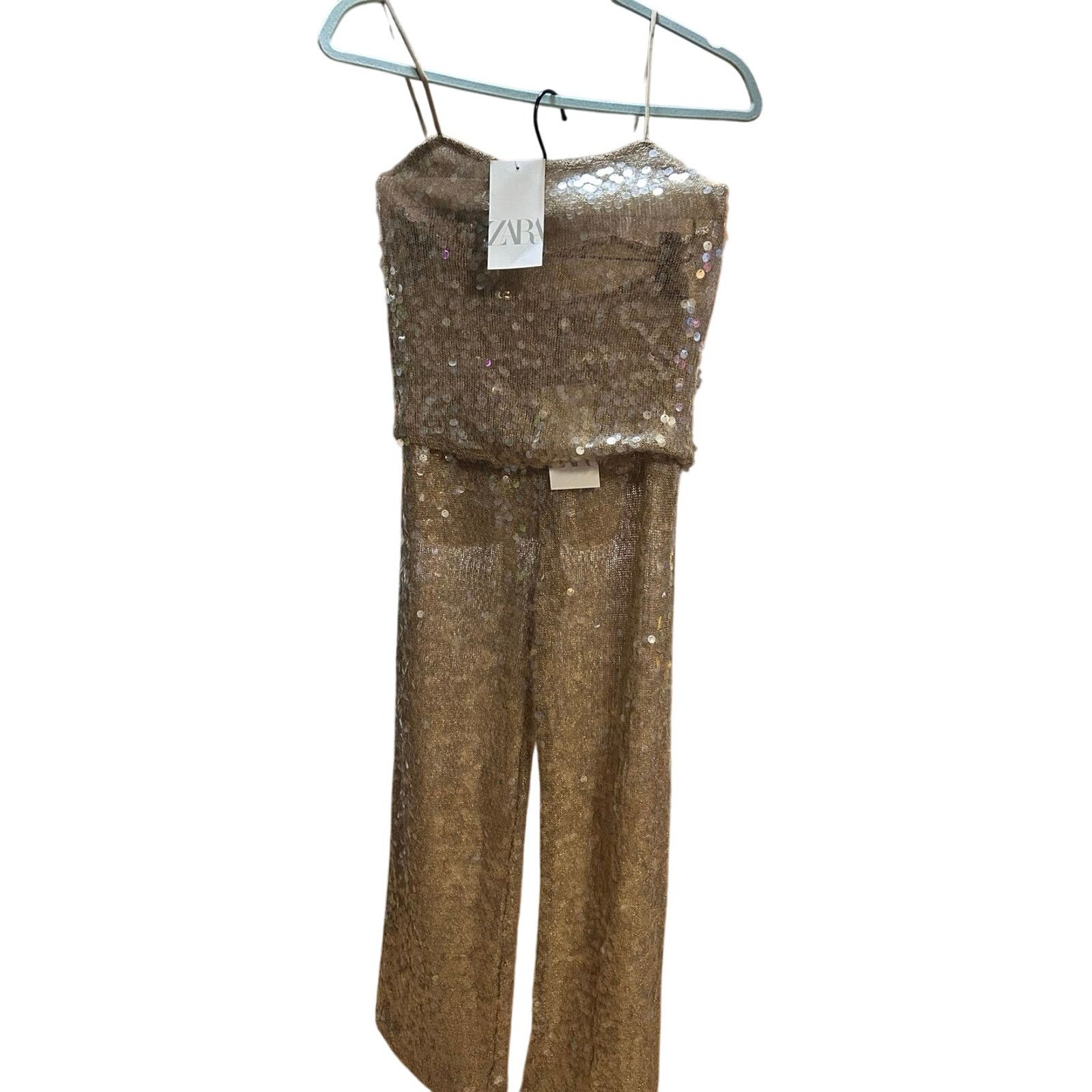 Zara Nwt- Zara 2 pc sequins pants & top set-S Size S / US 4 / IT 40 - 1 Thumbnail