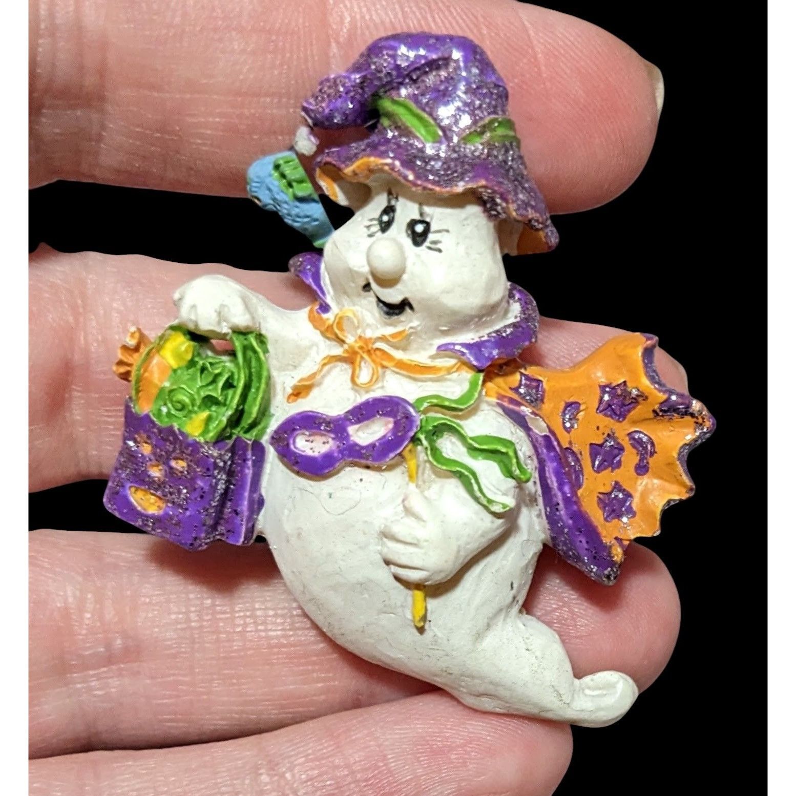 Other Vintage Wood Look Trick Or Treating Ghost Brooch Size ONE SIZE - 3 Thumbnail