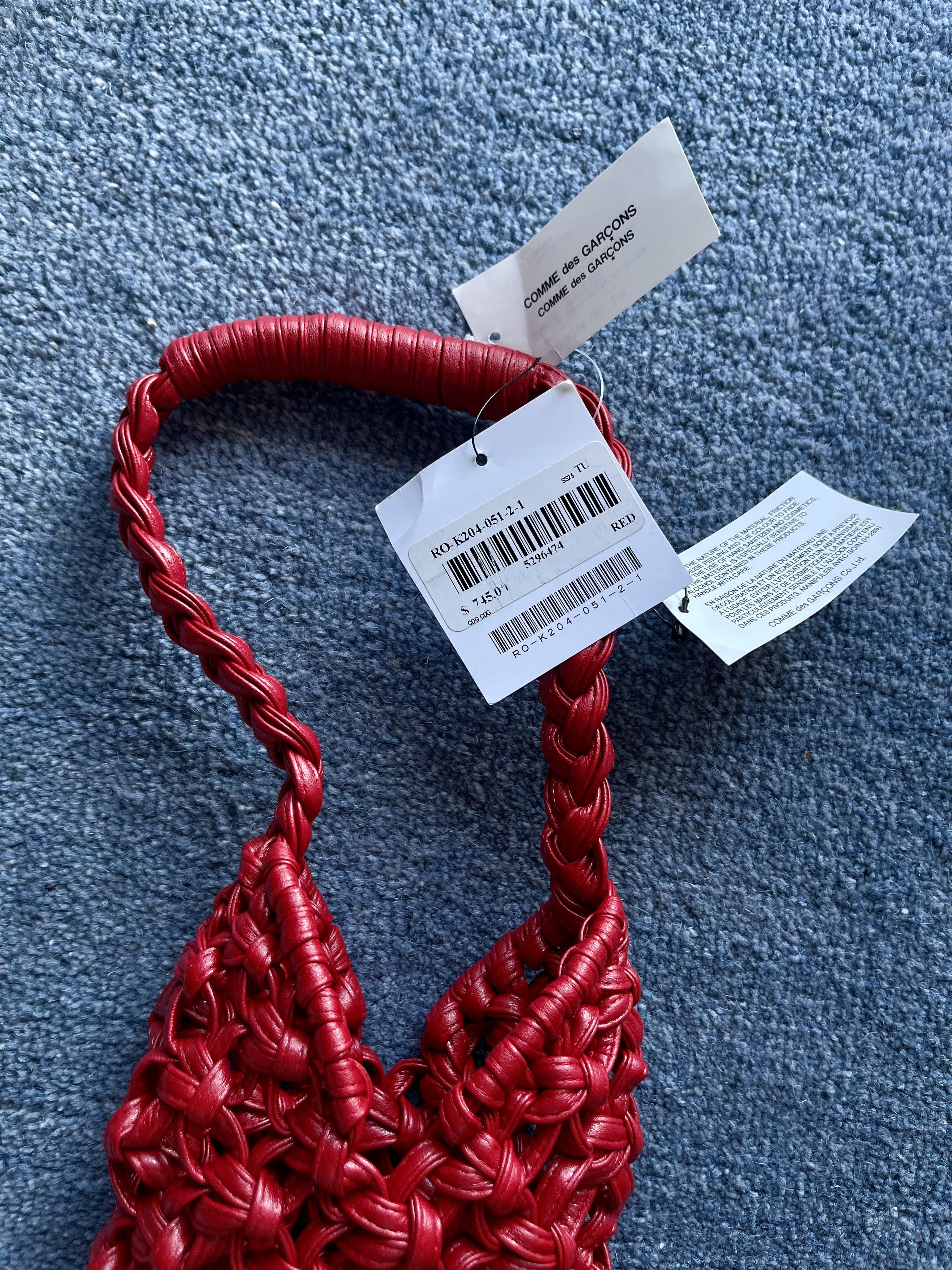 Comme des Garcons Comme des Garcons Woven Handbag Long Red Braided Wine Bag Size ONE SIZE - 4 Thumbnail