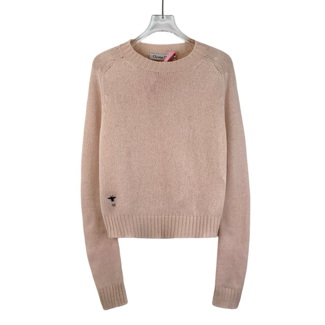 Dior Christian Dior Pink Bee Embroidered Cashmere Round-Neck Long Size XS / US 0-2 / IT 36-38 - 1 Thumbnail