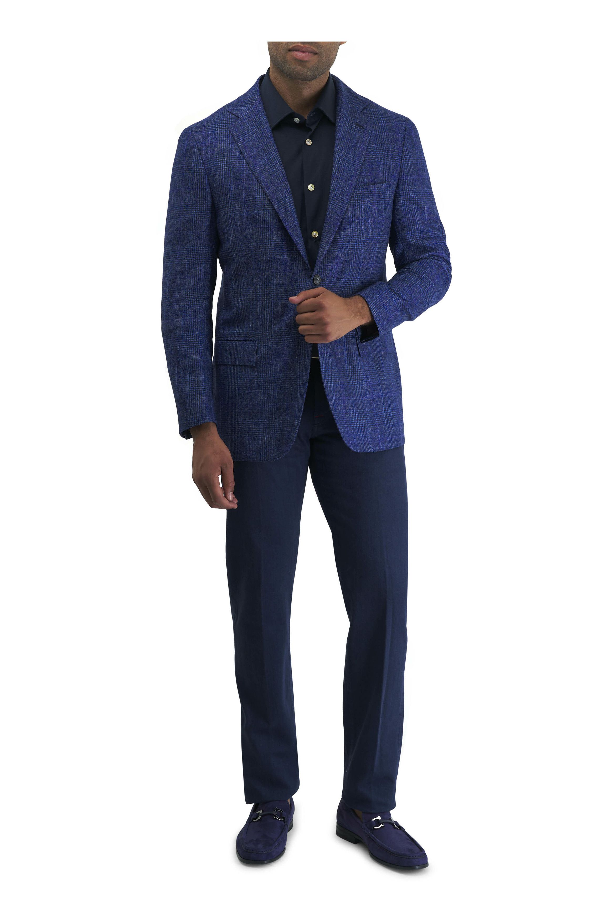 Kiton o1mtch0225 Glenplaid Sportcoat in Blue Size US XL / EU 56 / 4 - 3 Thumbnail