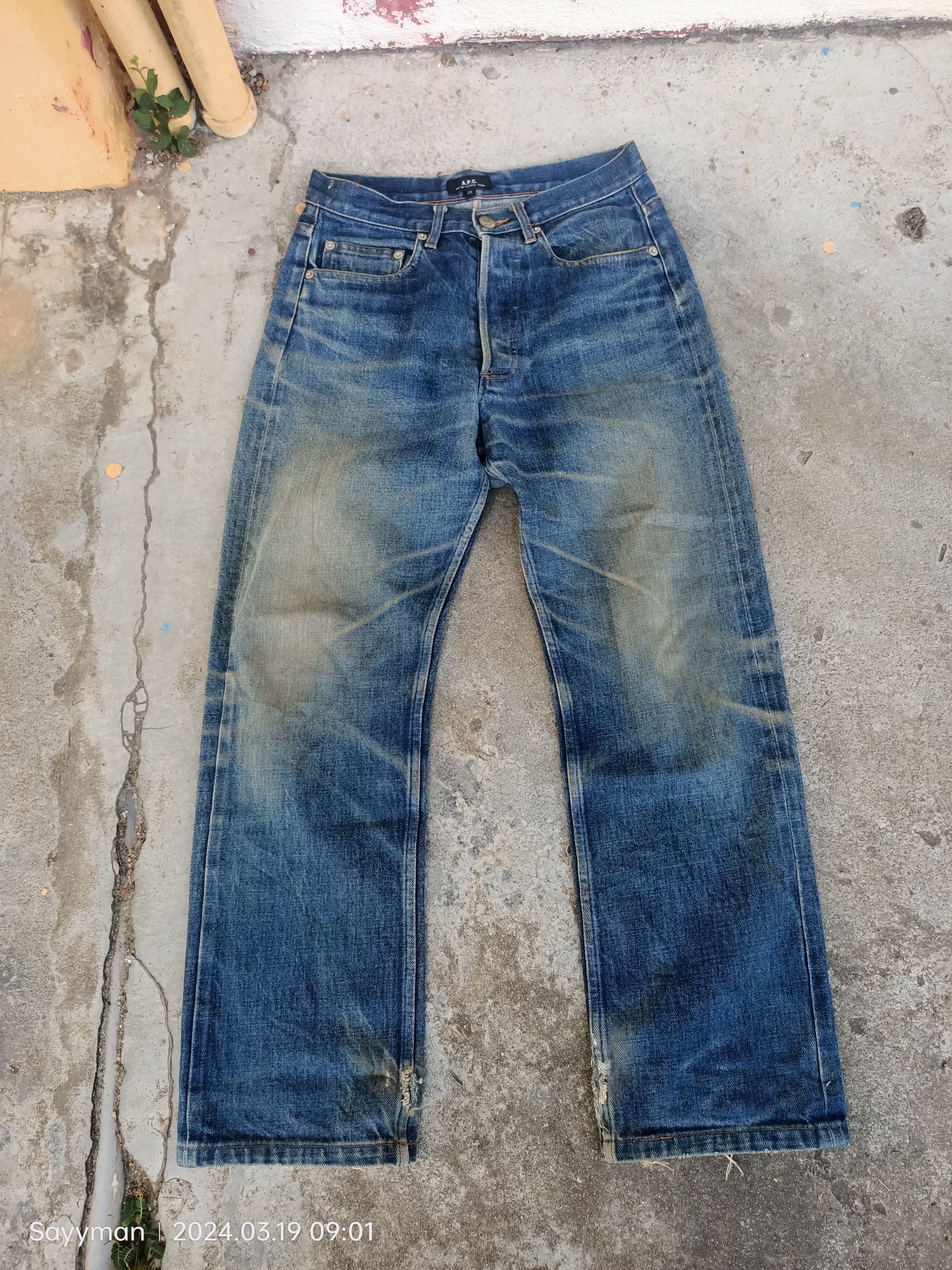 A.P.C. 💢 Selvedge Vintage A.P.C Faded Blue Jeans Size US 28 / EU 44 - 3 Thumbnail