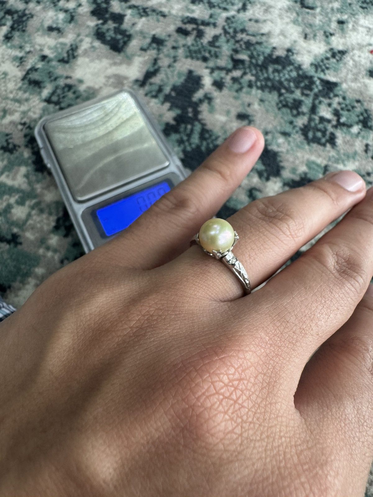Jewelry NATURAL PEARL SILVER RING SIZE 17mm Size ONE SIZE - 3 Thumbnail