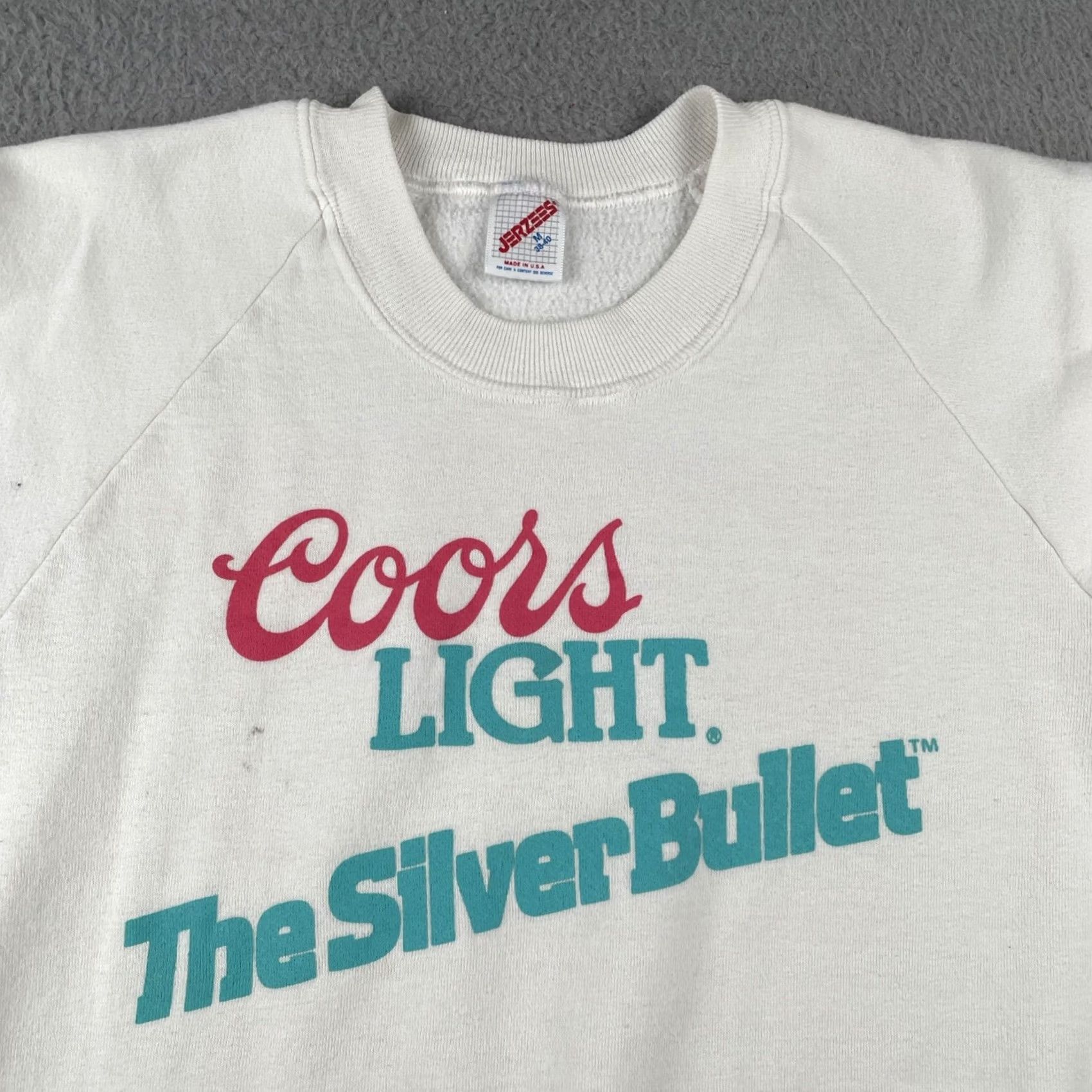 Jerzees VINTAGE Jerzees Sweatshirt M Mens White Graphic Print Coors Light Winter Park Course 50/50 Pullover Size US M / EU 48-50 / 2 - 2 Thumbnail