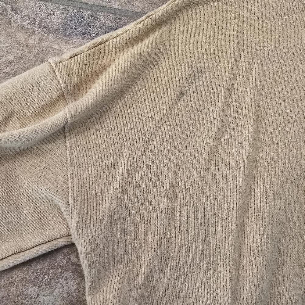 Designer Tan Side Slit T&T Sweatshirt Long Sleeve Size L / US 10 / IT 46 - 3 Thumbnail