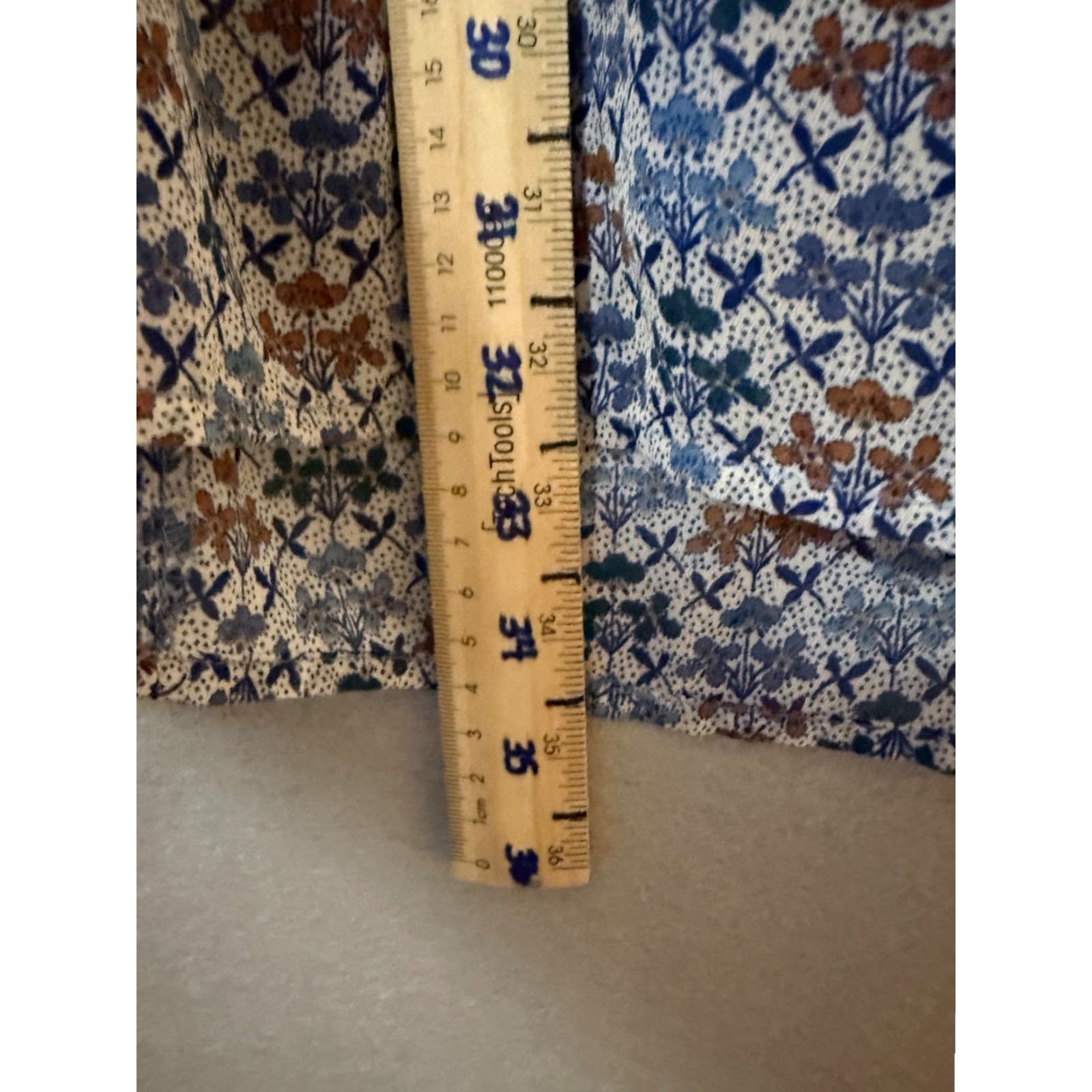 Vintage Holding Horses Dress Womens 0 Blue Floral Boho V Neck Knee Length Fit Flare Long Sleeve, Casual, 0, Womens Size XS / US 0-2 / IT 36-38 - 7 Thumbnail