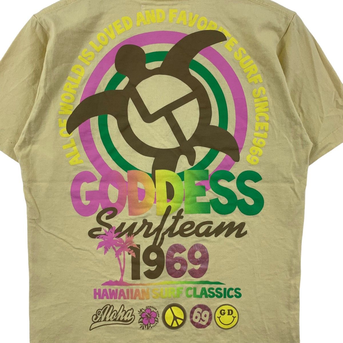 Vintage TEAM GODDESS HAWAII Mahalo Aloha Surfteam Tee Shirt Size L / US 10 / IT 46 - 5 Thumbnail