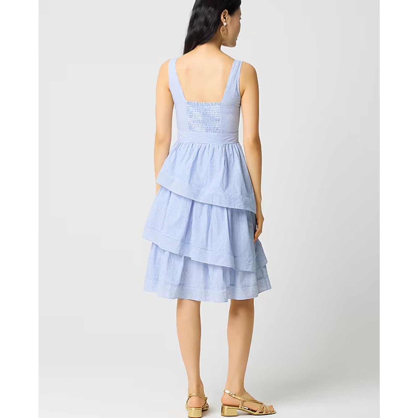J.Crew NWT J.Crew Striped Sleeveless Belted Tiered Dress Blue 2 Size XS / US 0-2 / IT 36-38 - 3 Thumbnail