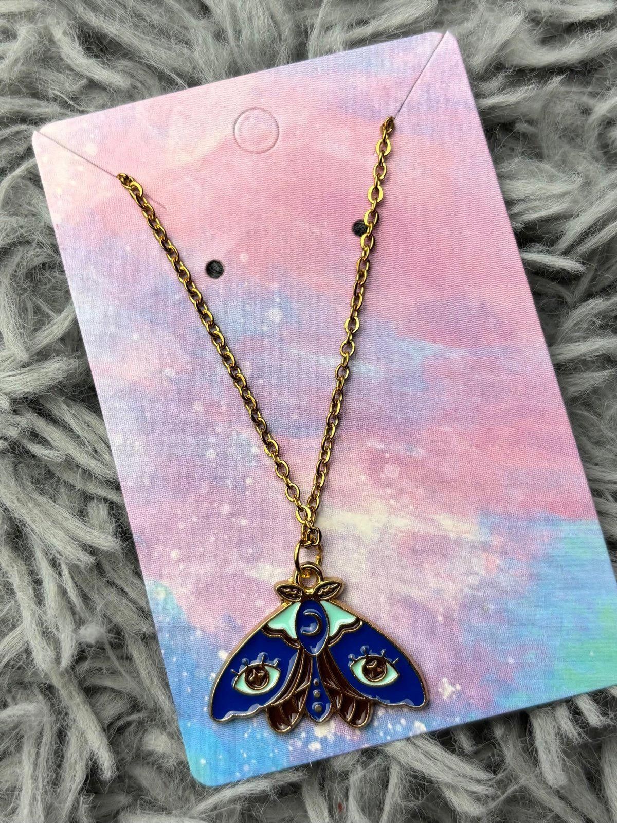 Handmade Blue moth necklace light blue black Size ONE SIZE - 1 Preview