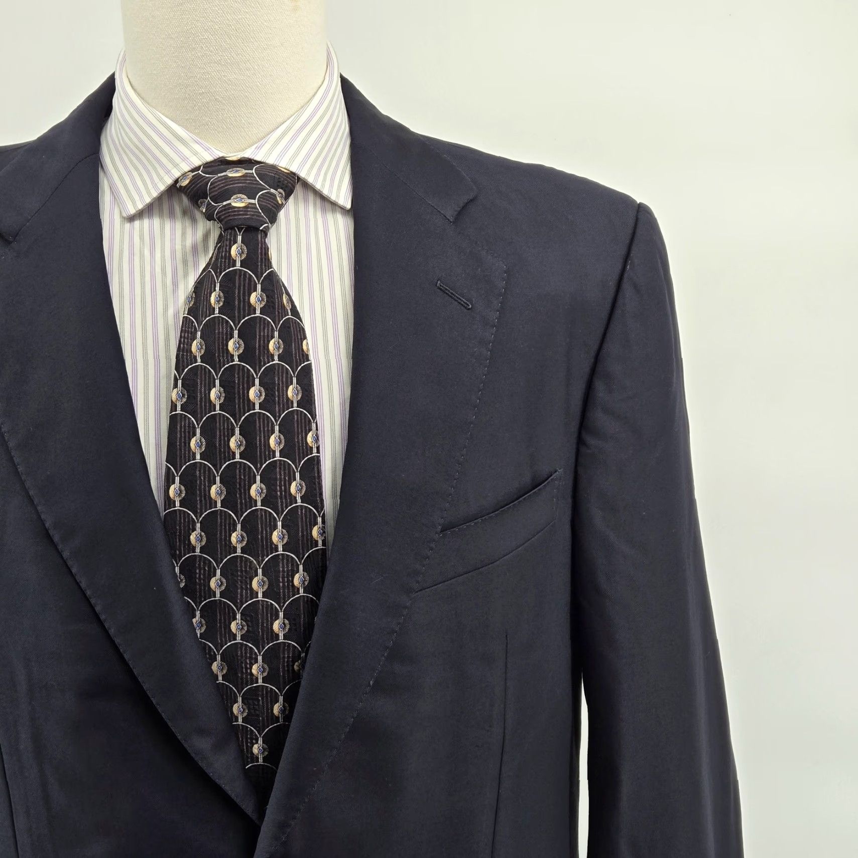 Ermenegildo Zegna Ermenegildo Zegna Navy Blue Wool Blazer 54R Two-Button Notch Lapel Mens Sport Coat 2 Piece Blazer Cupro Lined Wool/Cupro/Viscose Size 54R - 3 Thumbnail