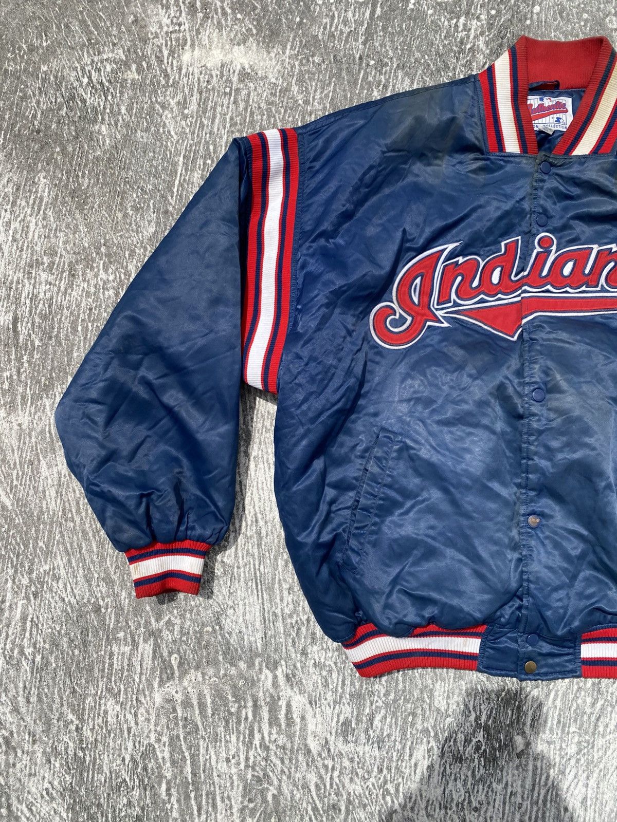 Starter Vintage jacket Indians cleveland Size US XXL / EU 58 / 5 - 2 Thumbnail
