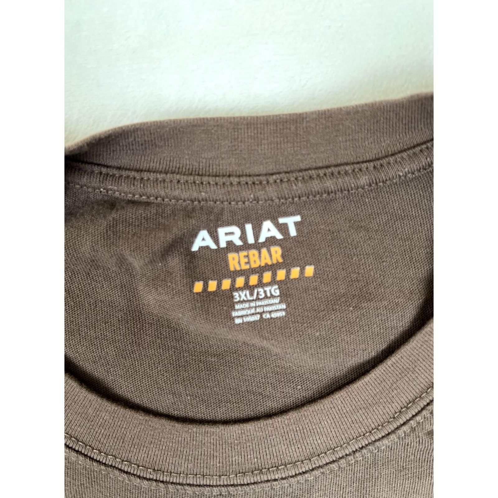 Ariat Ariat Rebar T-Shirt Mens 3XL Brown Pocket Solid Tagless Workwear Crew Neck Shirt Short Sleeve Jersey Cotton Blend Relaxed Mens Size US XXL / EU 58 / 5 - 5 Thumbnail