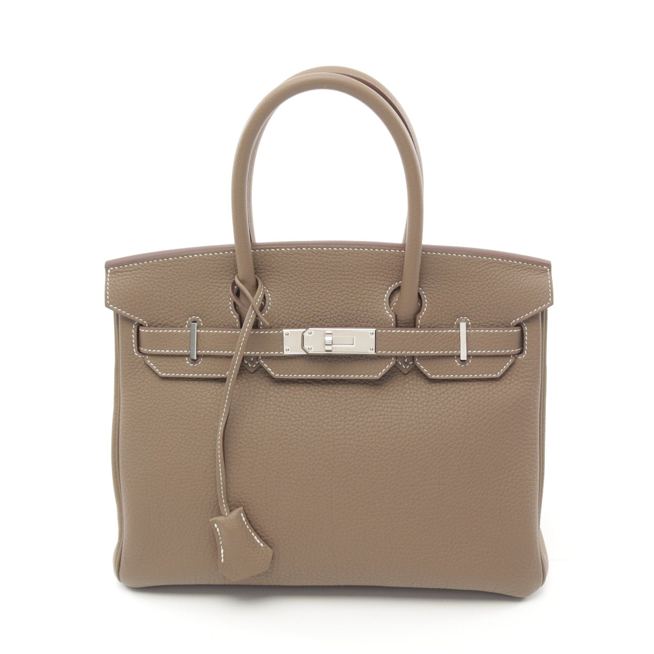 Hermes Hermes Birkin 30 Etoupe Handbag Togo Gray Brown Silver Hardware U Stamp Size ONE SIZE - 1 Thumbnail