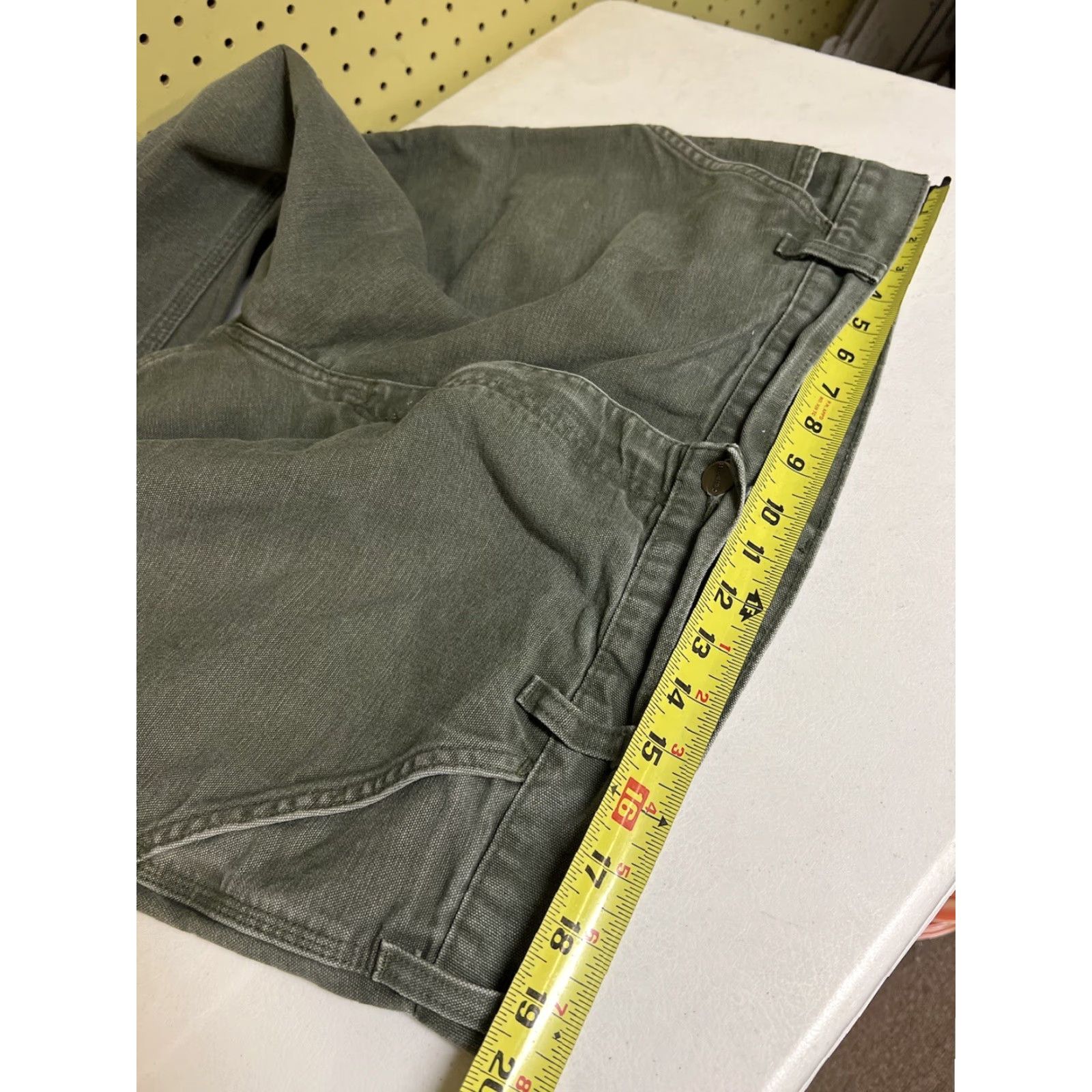 Carhartt Carhartt Jeans - Mens Regular 39x34 Carhartt Original Loose Fit Green Denim Straight Jeans Mens 39 Inseam 34 Cotton Button Zip NMX Size US 39 - 6 Thumbnail