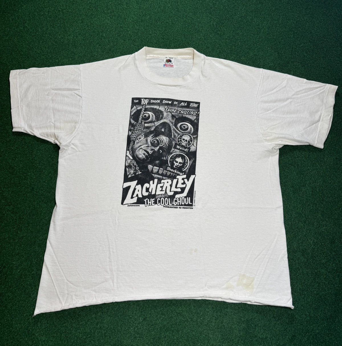 Expert Horror × Fruit Of The Loom × Vintage 90s RARE Cool Ghoul Zacherley Drew Friedman Cartoon T Shirt Size US L / EU 52-54 / 3 - 1 Thumbnail