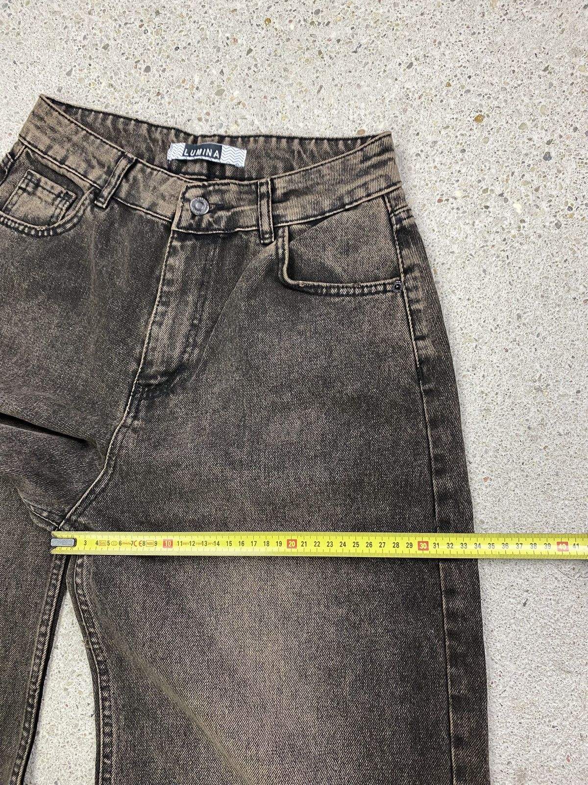 Vintage Lumina denim jeans brown autumn grey wide leg baggy fit Size 28" / US 6 / IT 42 - 8 Thumbnail