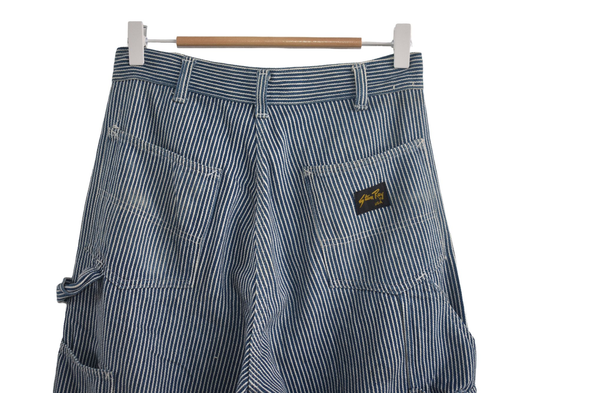 If Six Was Nine × Japanese Brand × Vintage Wide Leg 🔥 Star Ray Hickory Stripe Baggy Pants Size US 28 / EU 44 - 2 Thumbnail