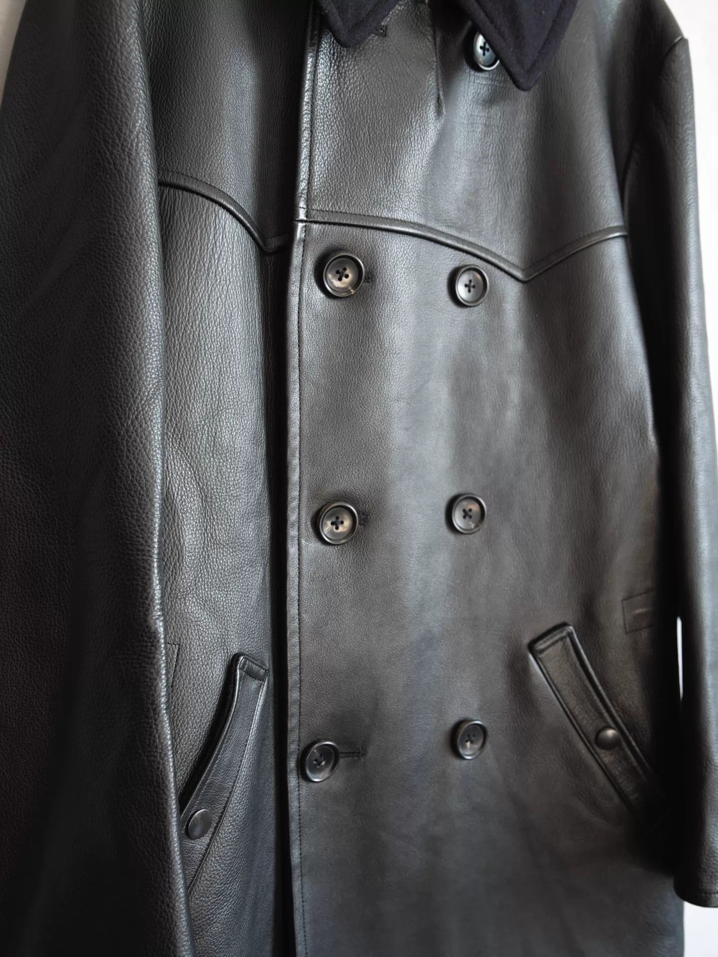 Yohji Yamamoto Yohji Yamamoto 22AW DB Buffalo Leather Jacket Size 2 Size US M / EU 48-50 / 2 - 4 Thumbnail