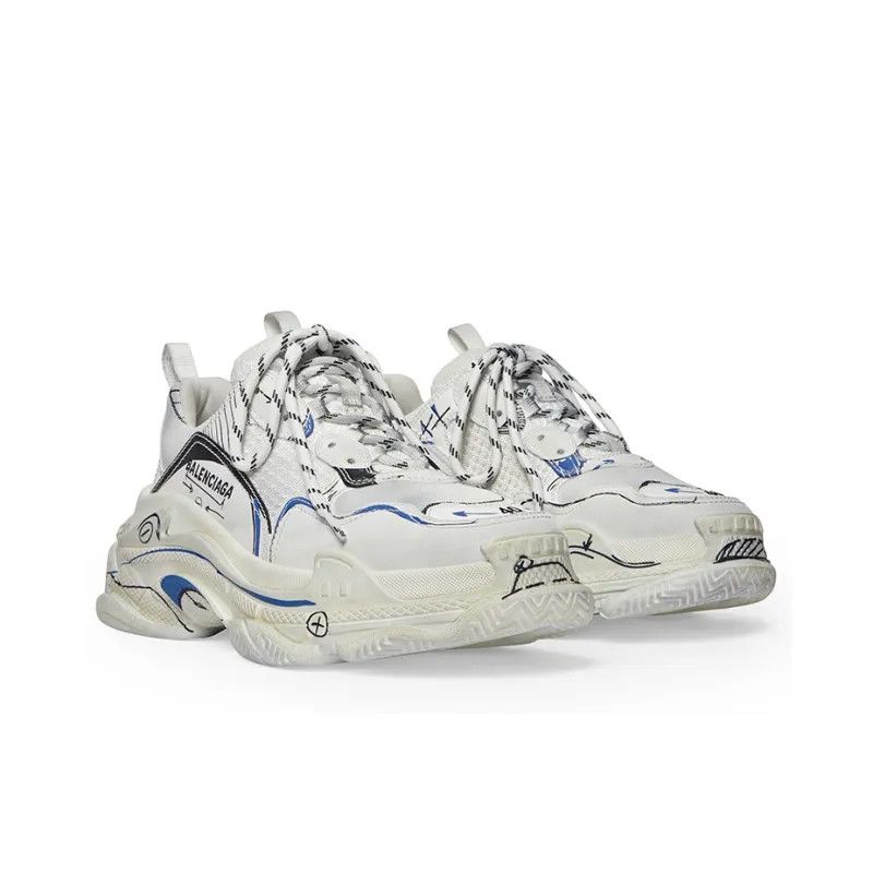 Balenciaga o1bcso1str1224 Triple S Sketch Sneakers in Multicolor Size US 9 / IT 39 - 2 Thumbnail