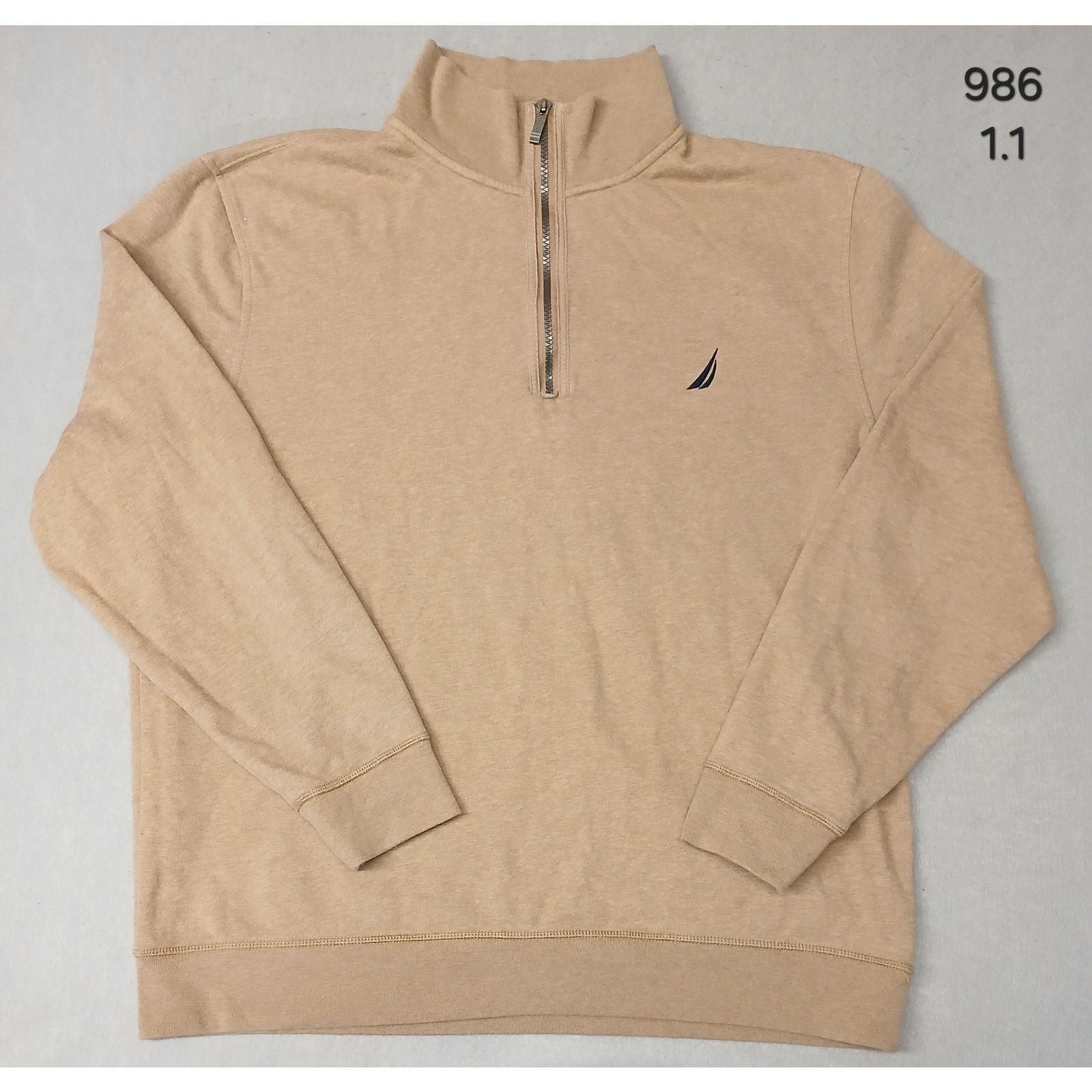 Nautica Nautica (2XL) Men's Tan Long Sleeve Zip Pullover Sweatshirt Size US XXL / EU 58 / 5 - 1 Thumbnail