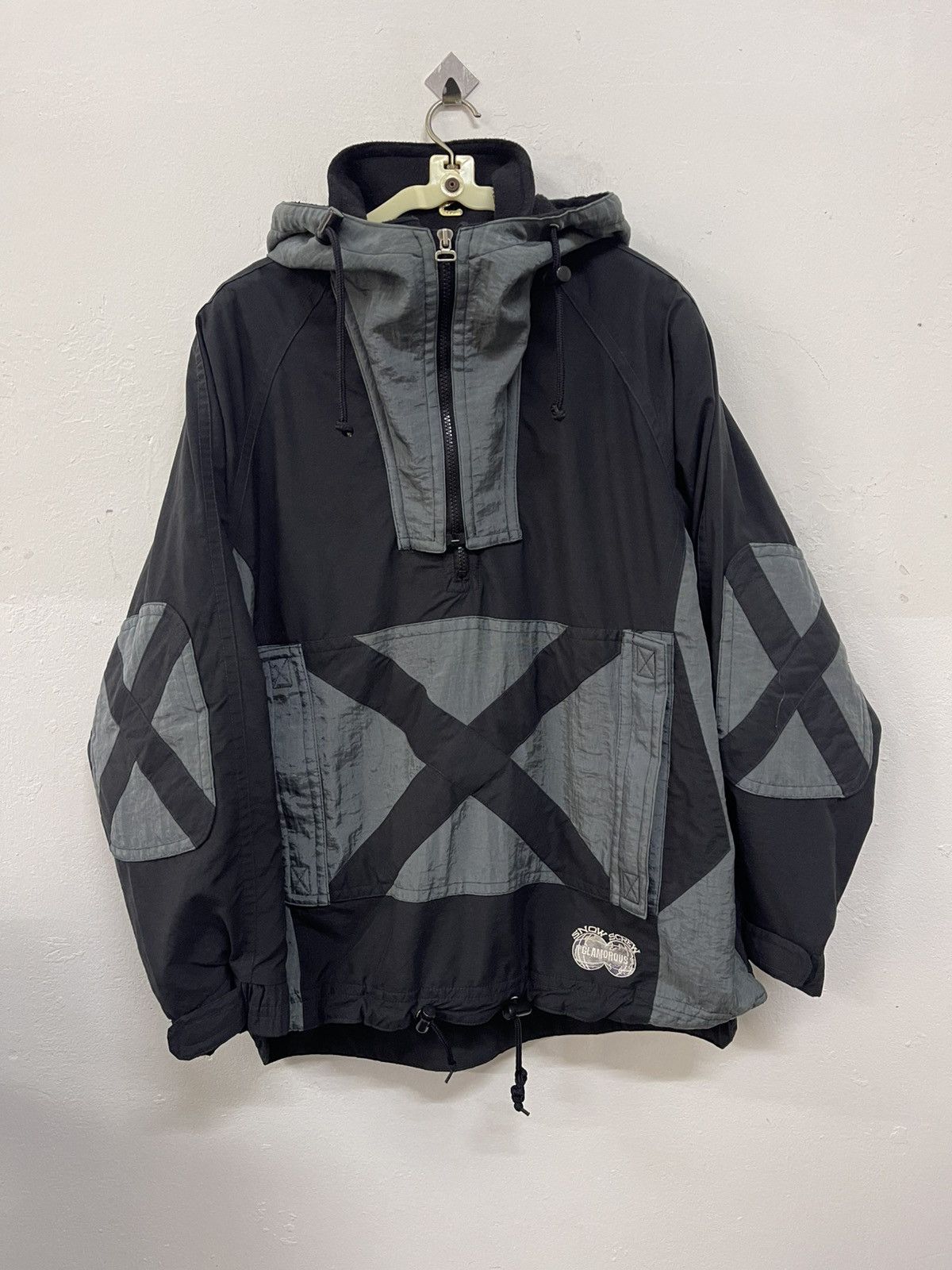 Japanese Brand 90s Snow Screw Glamorous Black Grey Half Zipper Pullover Size US L / EU 52-54 / 3 - 3 Thumbnail