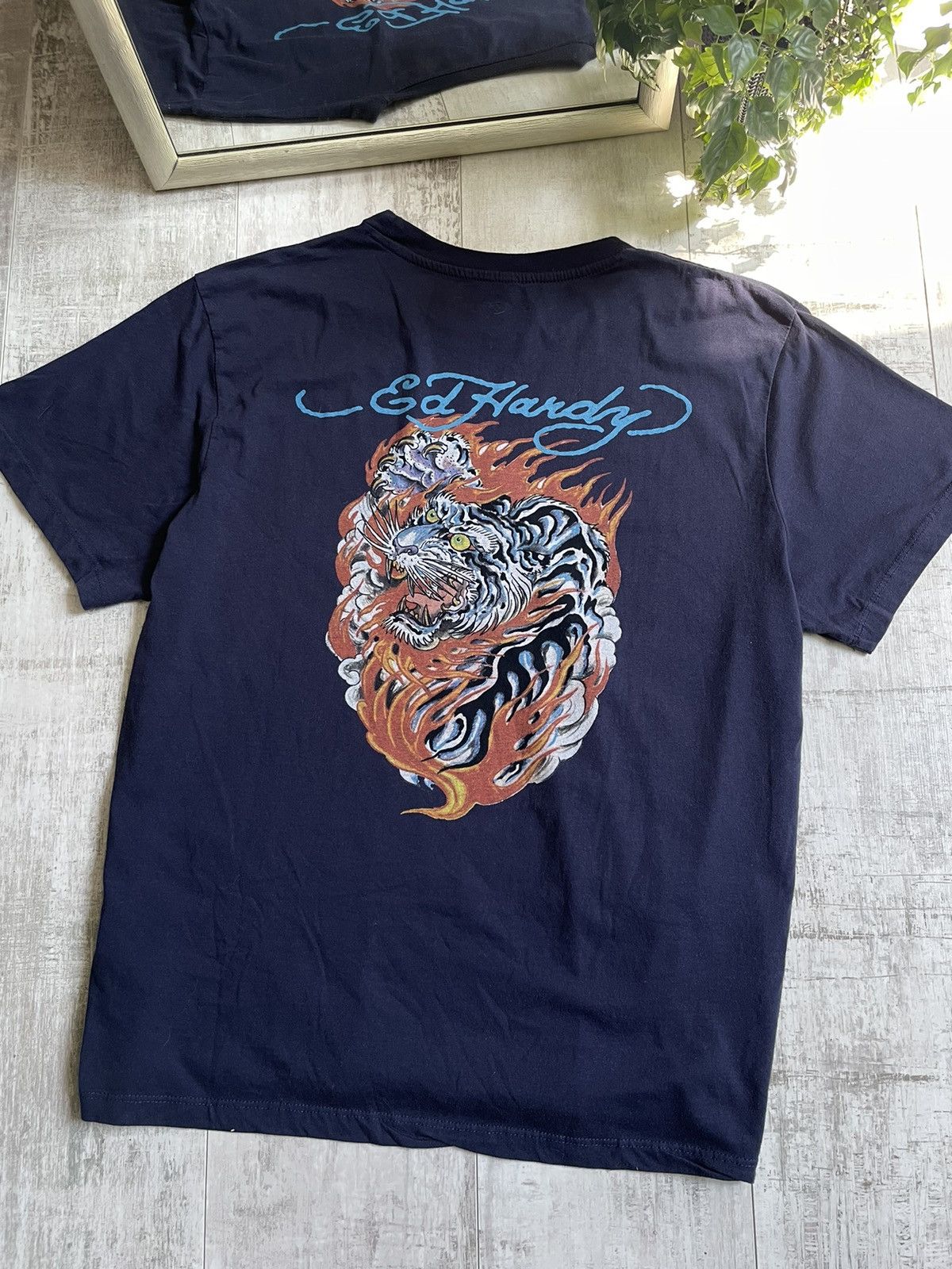 Ed Hardy Vintage Ed Hardy Y2K Fire Tiger T-Shirt Blue RARE Size US XL / EU 56 / 4 - 3 Thumbnail