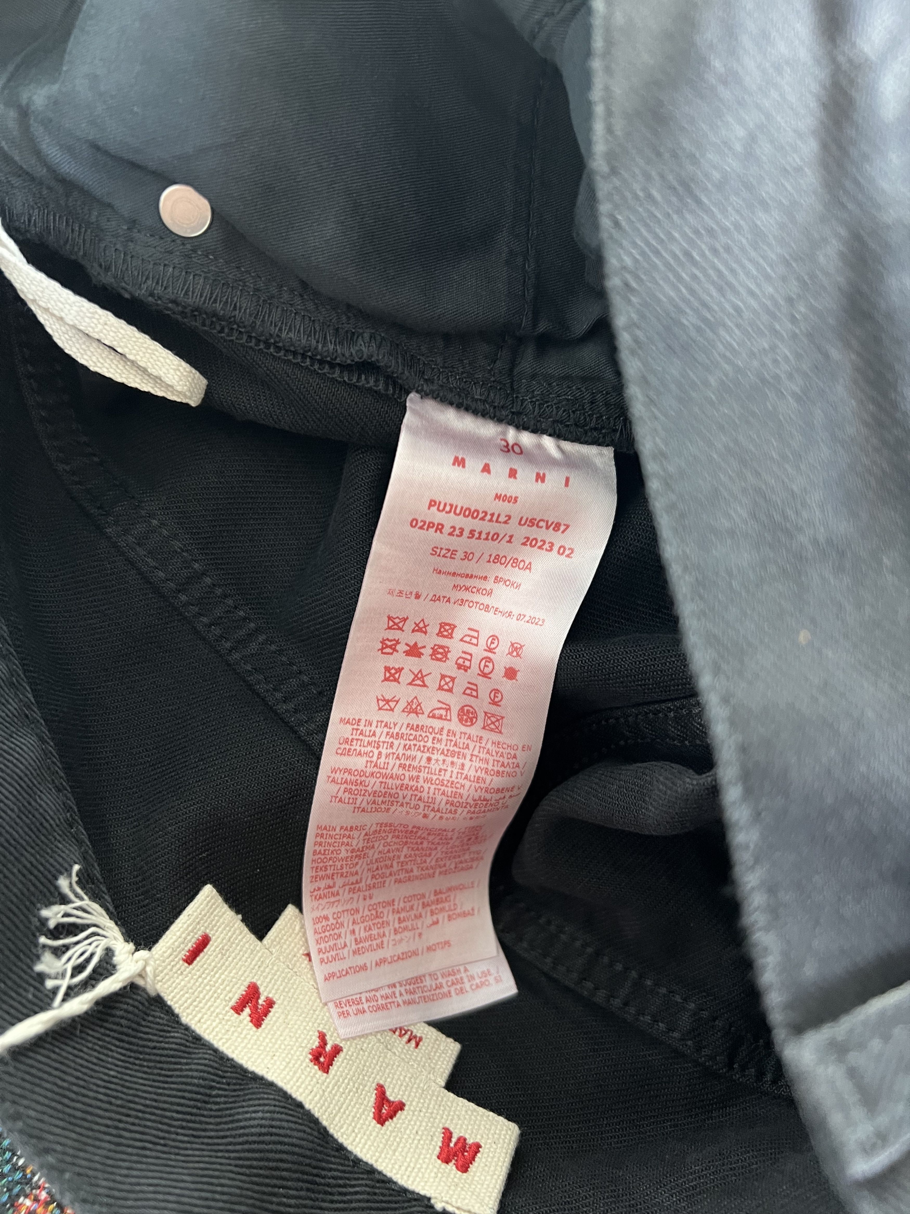 Marni Marni Patchwork Bleached Cotton Bull Denim in Black Size US 30 / EU 46 - 8 Thumbnail