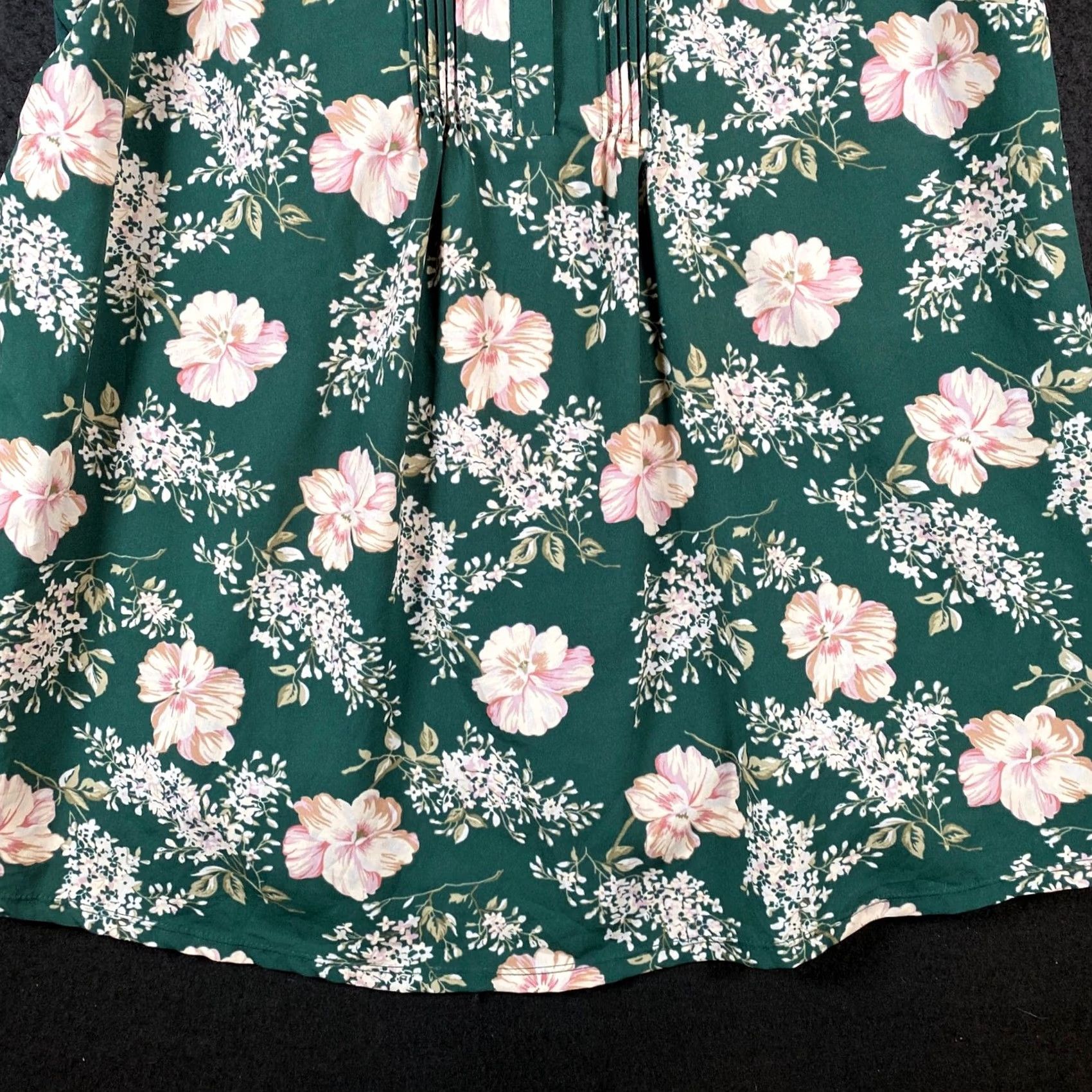 Vintage A New Day Blouse Sleeveless Green Pink Floral L Boho Bohemian Womens Shirt Size L / US 10 / IT 46 - 3 Thumbnail