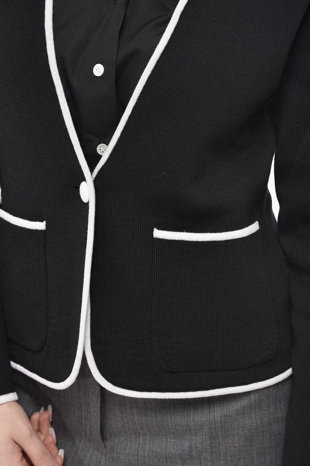 Thom Browne og1mm0426 Virgin Wool Cardigan in Black Size S / US 4 / IT 40 - 3 Thumbnail