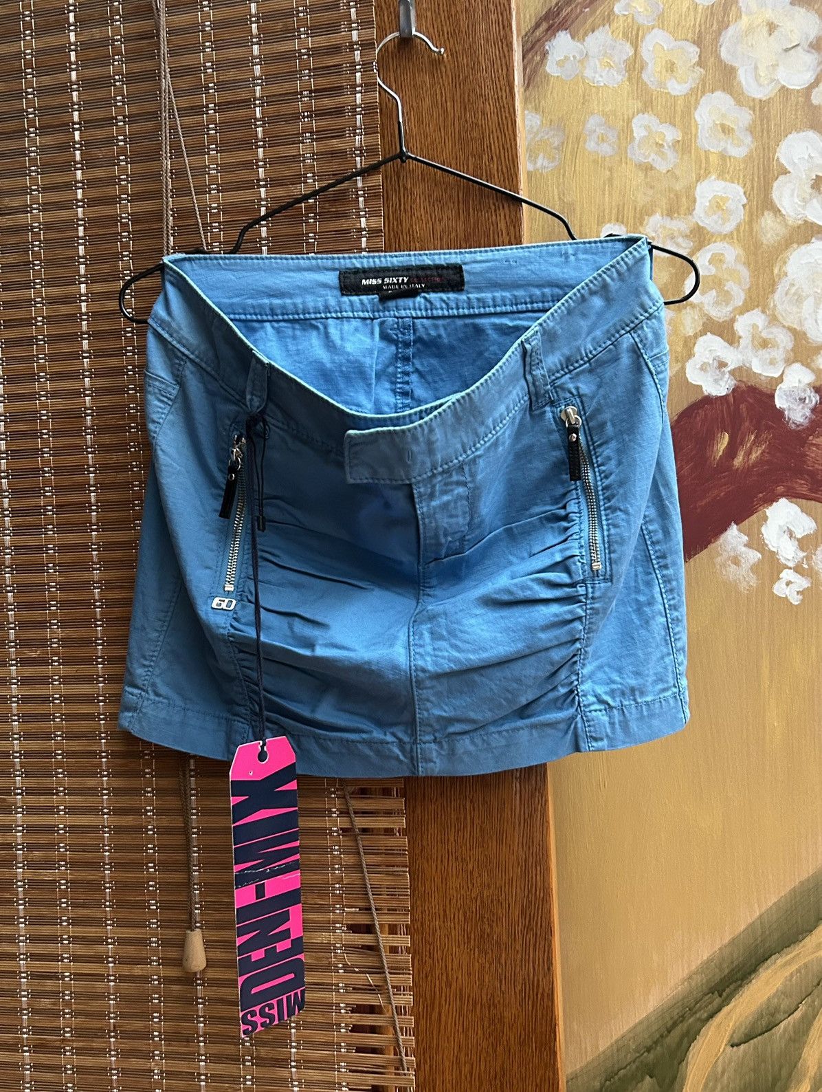 Miss Sixty × Vintage Vintage Y2k Miss Sixty Low Rise Cotton Blend Mini Skirt Blue Size 26" / US 2 / IT 38 - 1 Thumbnail