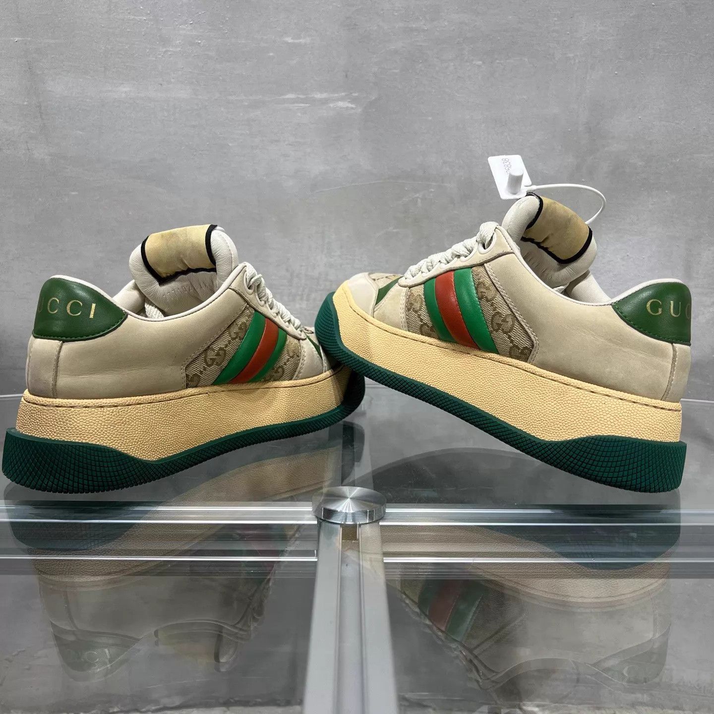 Gucci Gucci Platform Distressed Sneaker Beige Size 36.5 Size US 6 / IT 36 - 5 Thumbnail