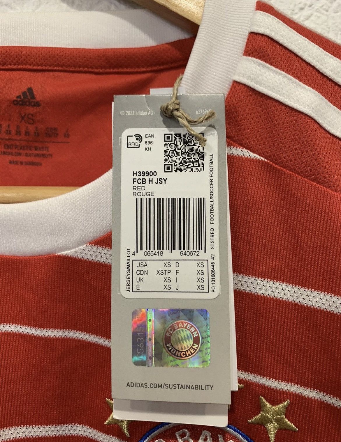 Adidas × Designer BAYERN MUNCHEN ADIDAS 2021/2022 HOME KIT SOCCER JERSEY Size US XS / EU 42 / 0 - 4 Thumbnail