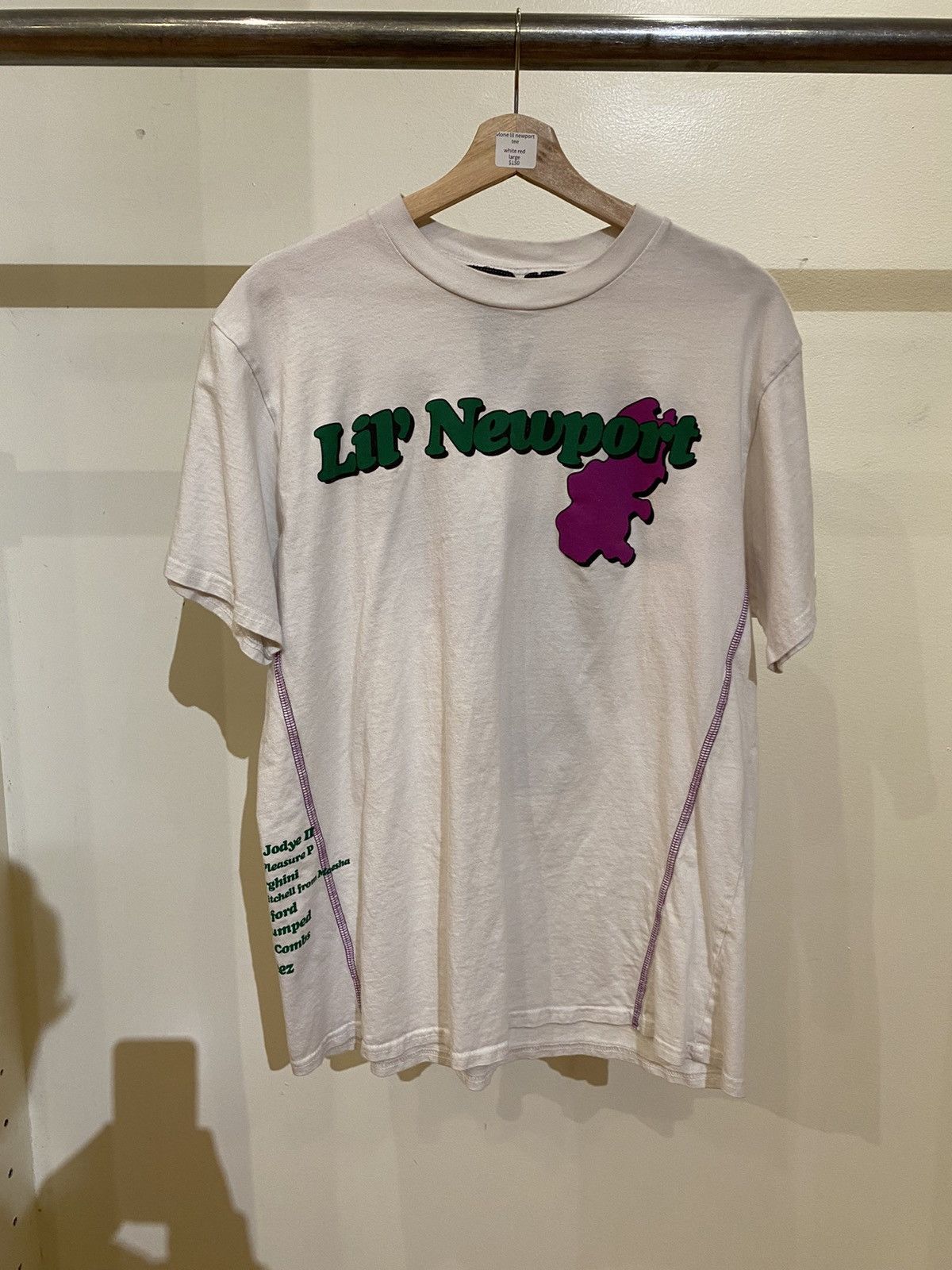 image of Vlone Lil Newport Tee in White, Men's (Size Large)