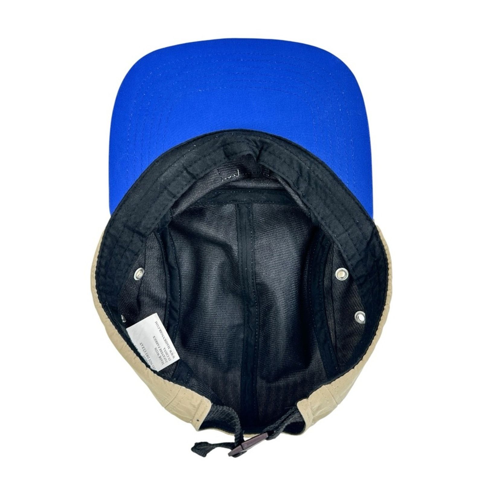 Maiden Noir Tan Beige & Royal Blue Five Panel Adjustable Camp Hat Cap Size ONE SIZE - 8 Thumbnail