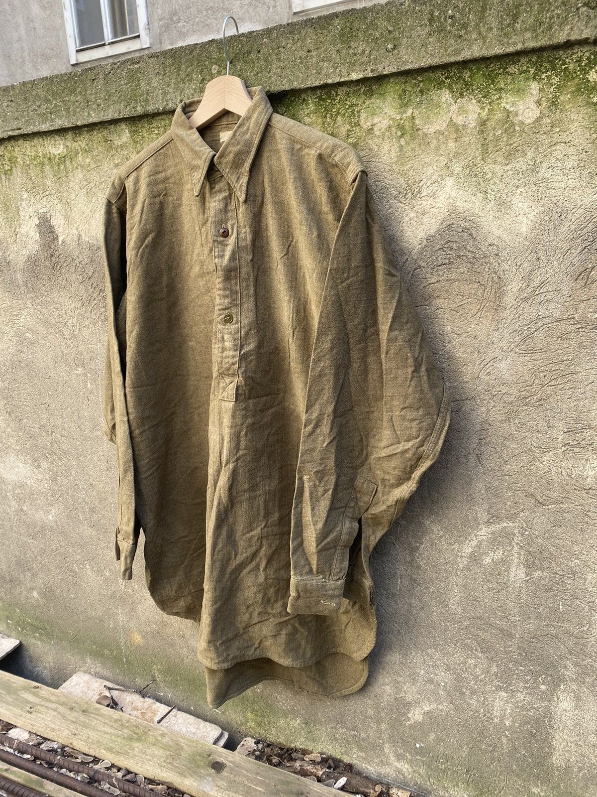 Vintage Vintage 40s British Army Issue Shirt Size US XL / EU 56 / 4 - 4 Thumbnail